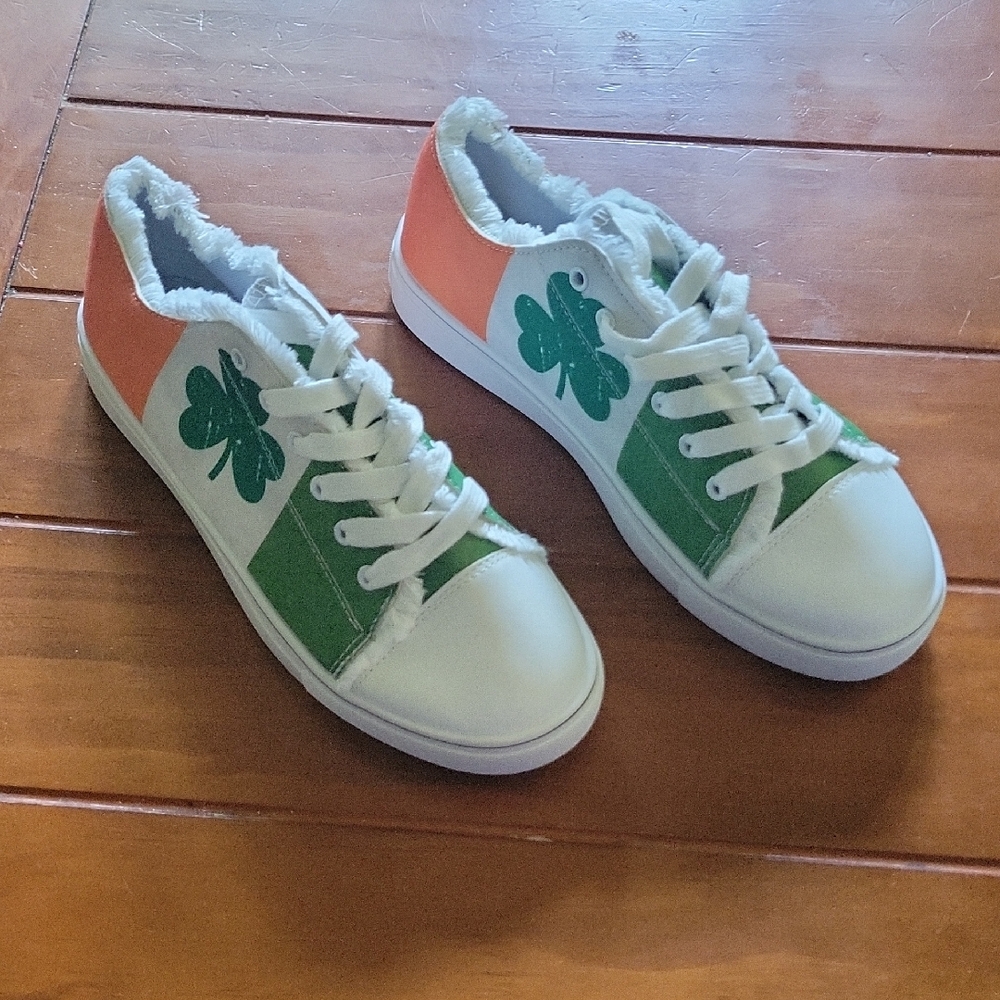 Womens Shamrock Sneakers - Green, Orange, and White